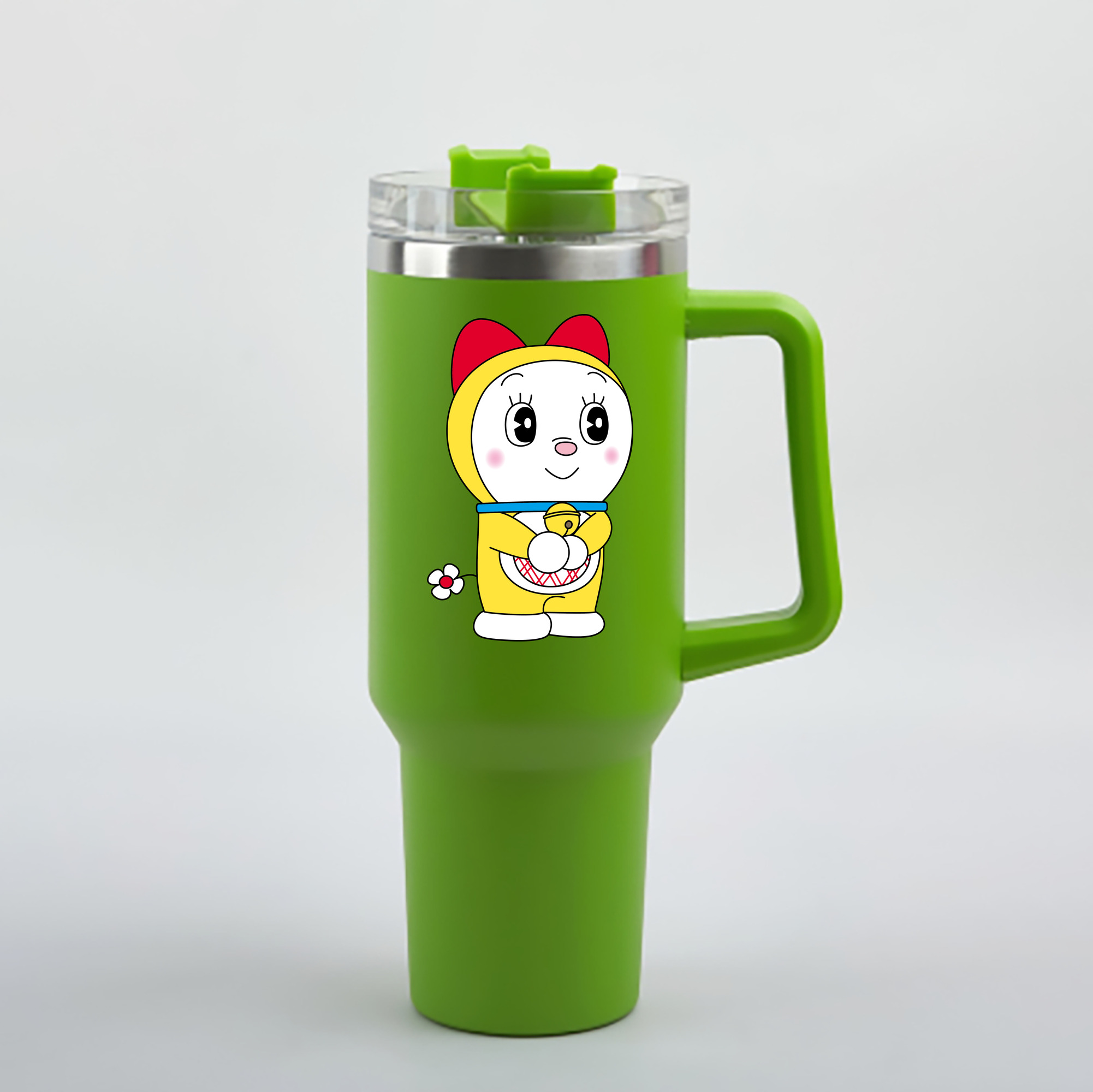 （画像用） ドラえもん ドラミ Doraemon Dorami 1200mL車用タンブラー - クリスタルステッカー（プラスチックストロー付き）